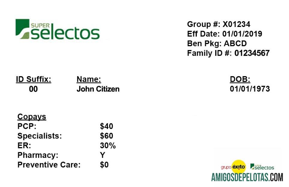 El Salvador Health Insurance Card exemplo